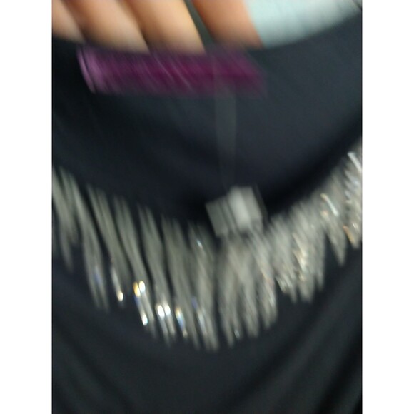 Velvet Embellish Rhinestone Ruch Sleeveless Mini Dress City Sexy Classic size p - Picture 5 of 10